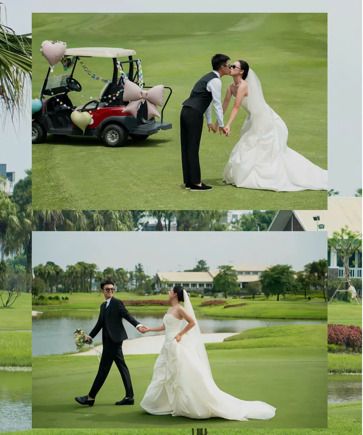 Cô dâu, chú rể đánh golf ngay trong đám cưới, 900 khách phải trầm trồ - Ảnh 6.