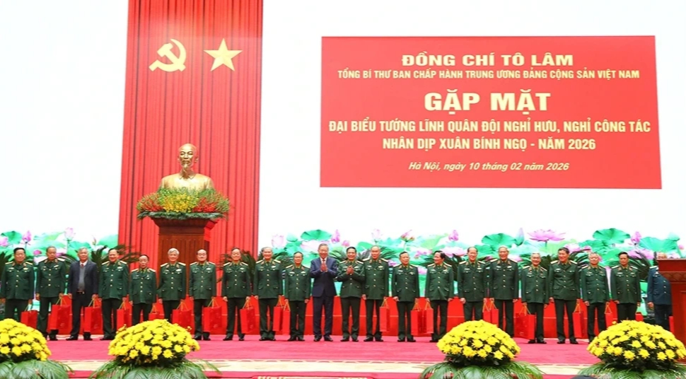 Tổng B&iacute; thư T&ocirc; L&acirc;m gặp mặt tướng lĩnh qu&acirc;n đội nghỉ hưu, nghỉ c&ocirc;ng t&aacute;c - Ảnh 5.