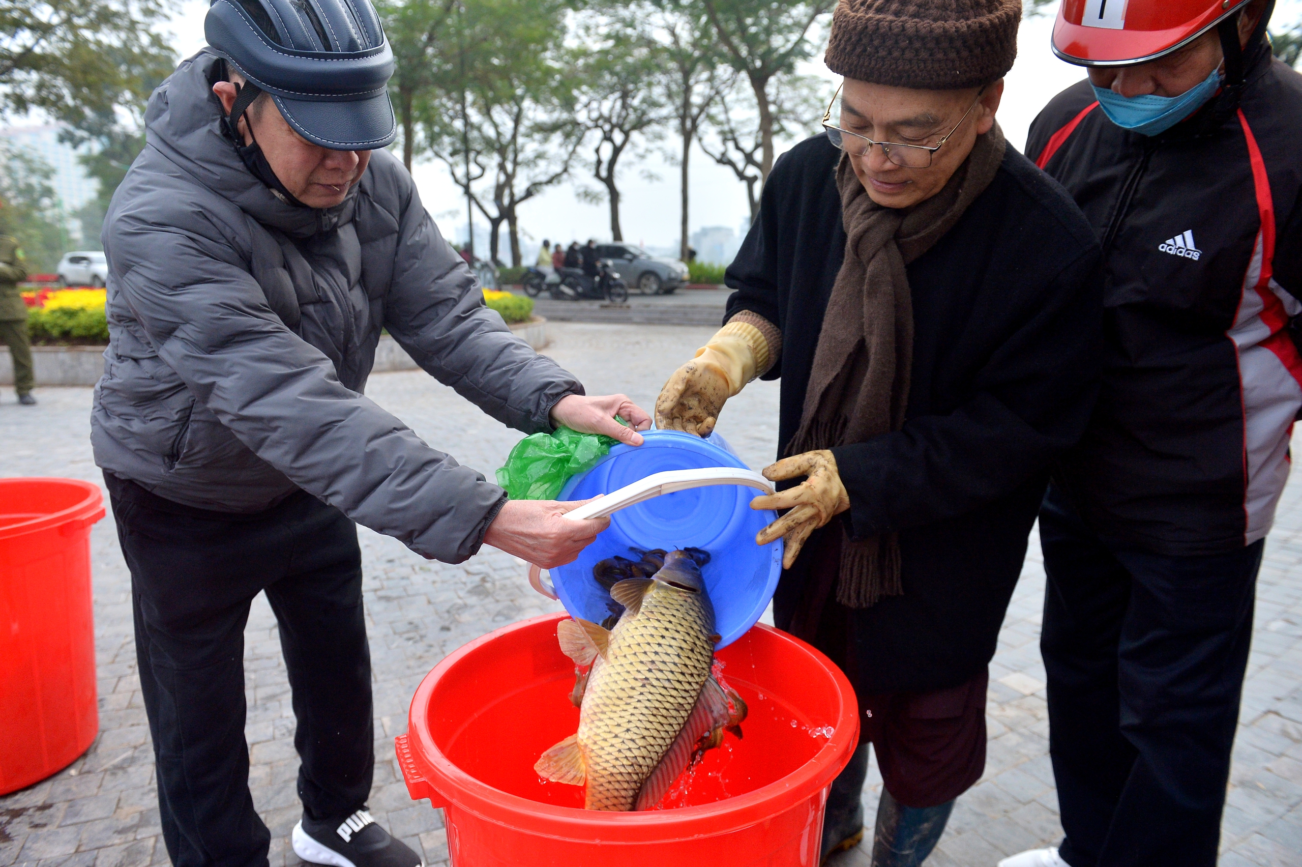 Người H&agrave; Nội thả c&aacute; ch&eacute;p 'khổng lồ', đưa T&aacute;o qu&acirc;n về trời- Ảnh 7.