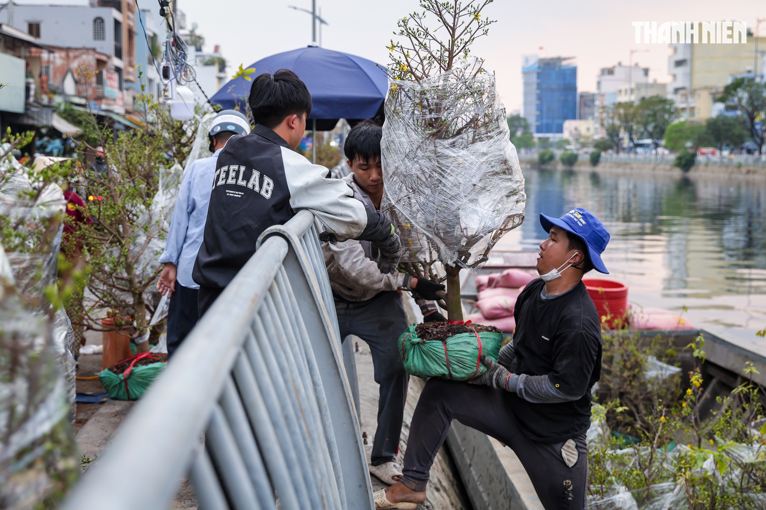 Thuyền ghe chở hoa miền T&acirc;y nối d&ograve;ng cập bến 'Tr&ecirc;n bến dưới thuyền' - Ảnh 2.