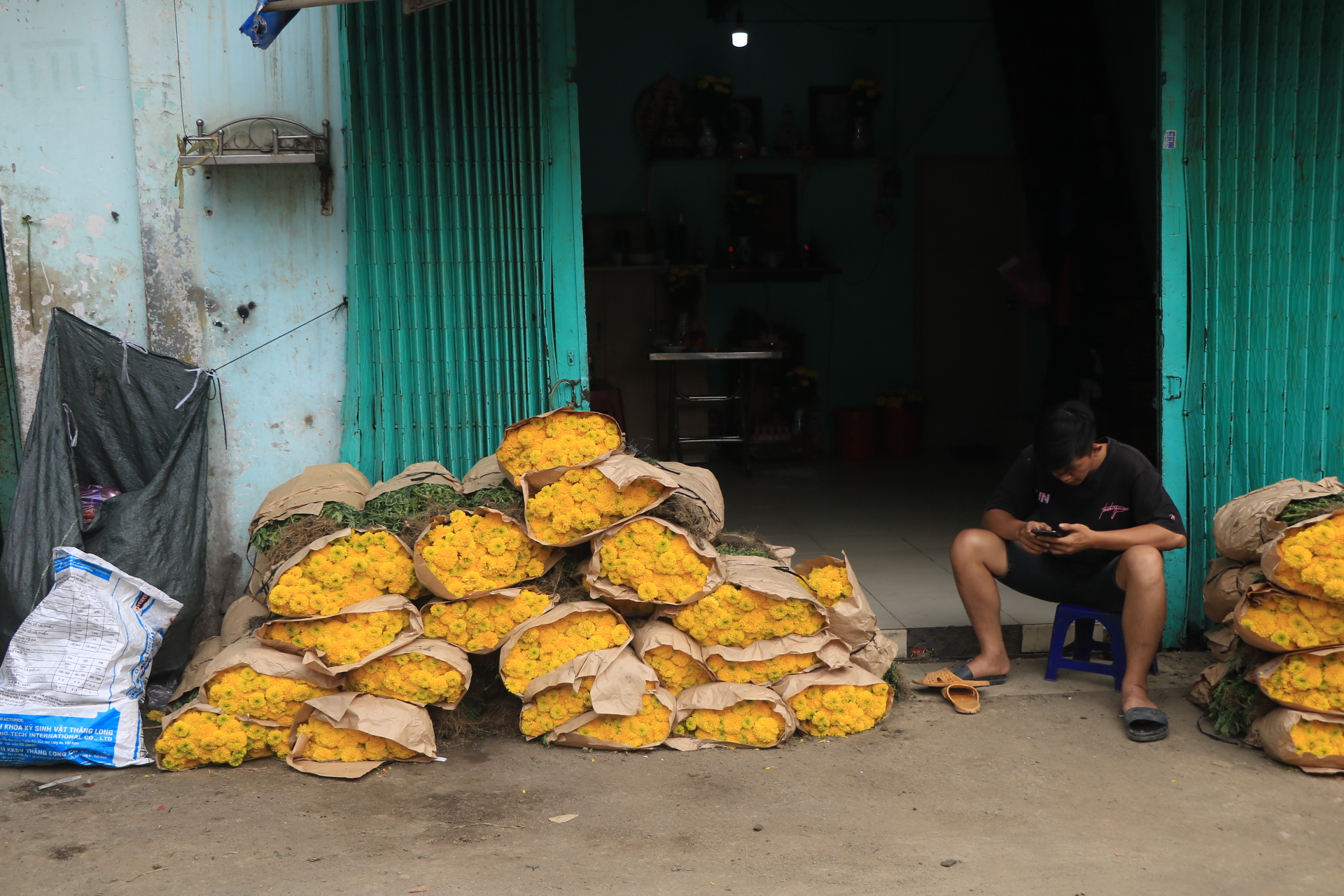 Chợ hoa lớn nhất TP.HCM chiều 23 th&aacute;ng chạp: C&uacute;c vạn thọ 'xả h&agrave;ng', đại hạ gi&aacute; - Ảnh 5.