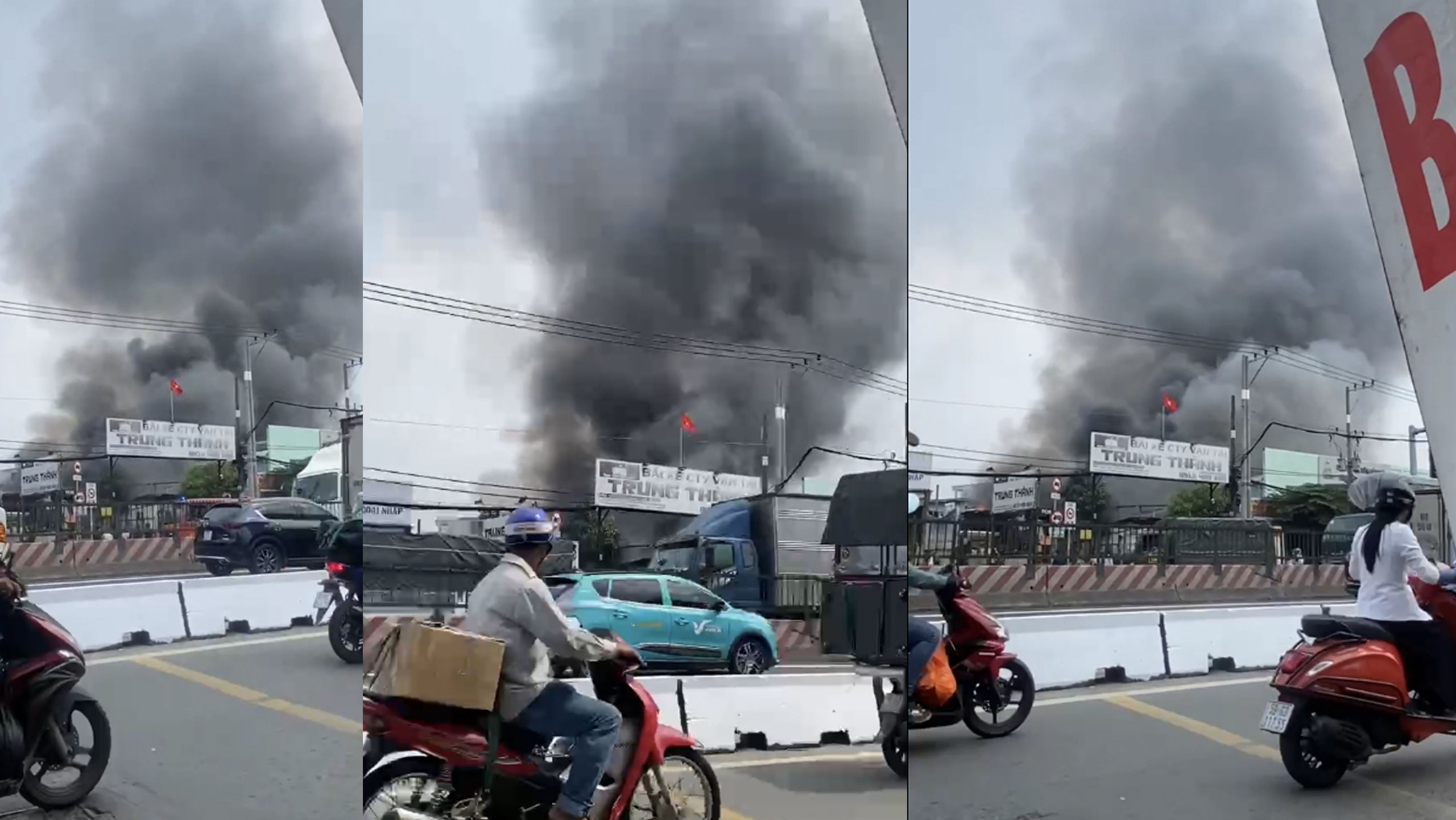 Khói đen bao trùm khu dân cư từ vụ cháy nhà dân trên đường Lê Đức Anh - Ảnh 1.