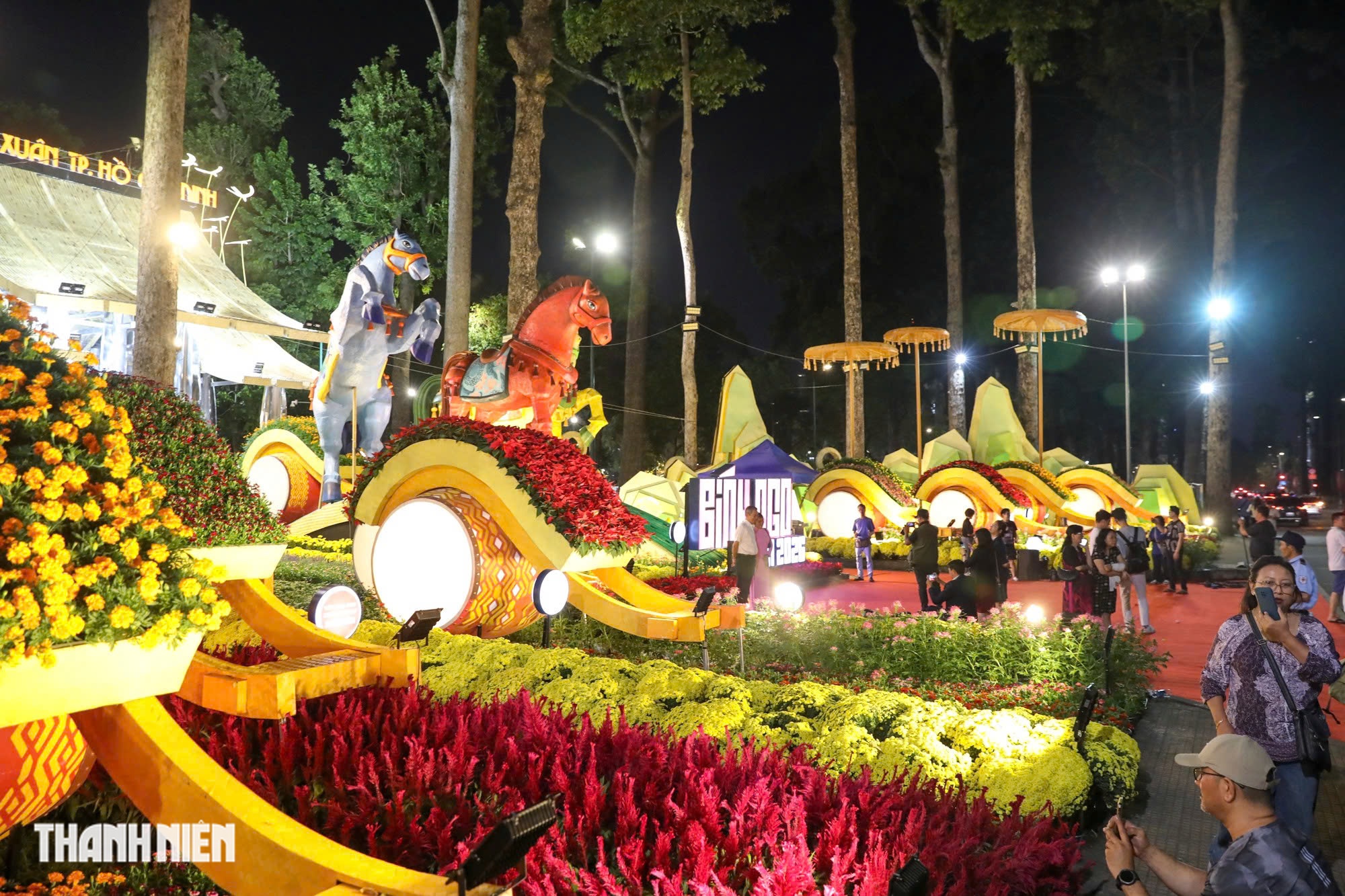 Những ch&uacute; ngựa đua ở L&acirc;m Đồng diễu h&agrave;nh trong đ&ecirc;m khai mạc Hội hoa xu&acirc;n TP.HCM - Ảnh 4.