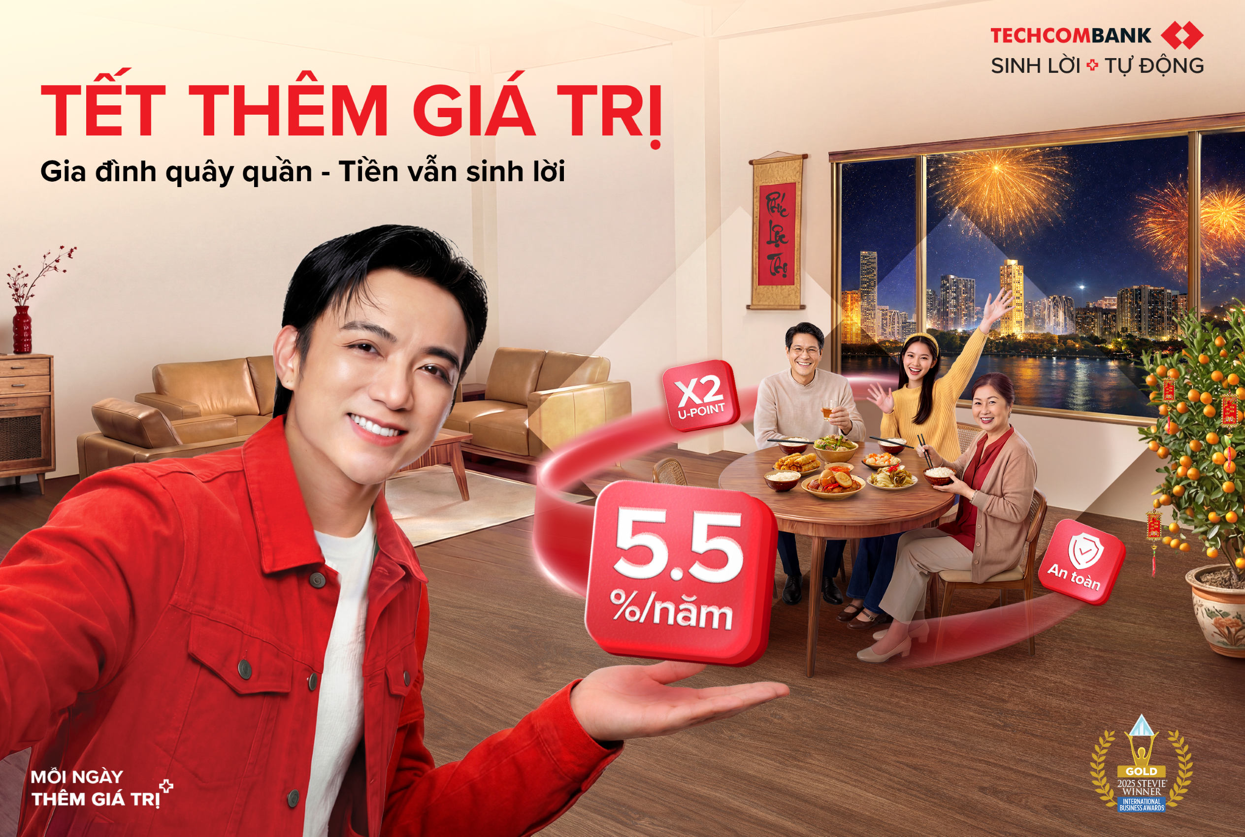 Tiền không thể ngủ yên dịp Tết - Techcombank Sinh Lời Tự Động tối ưu tới 5.5%/năm - Ảnh 1.