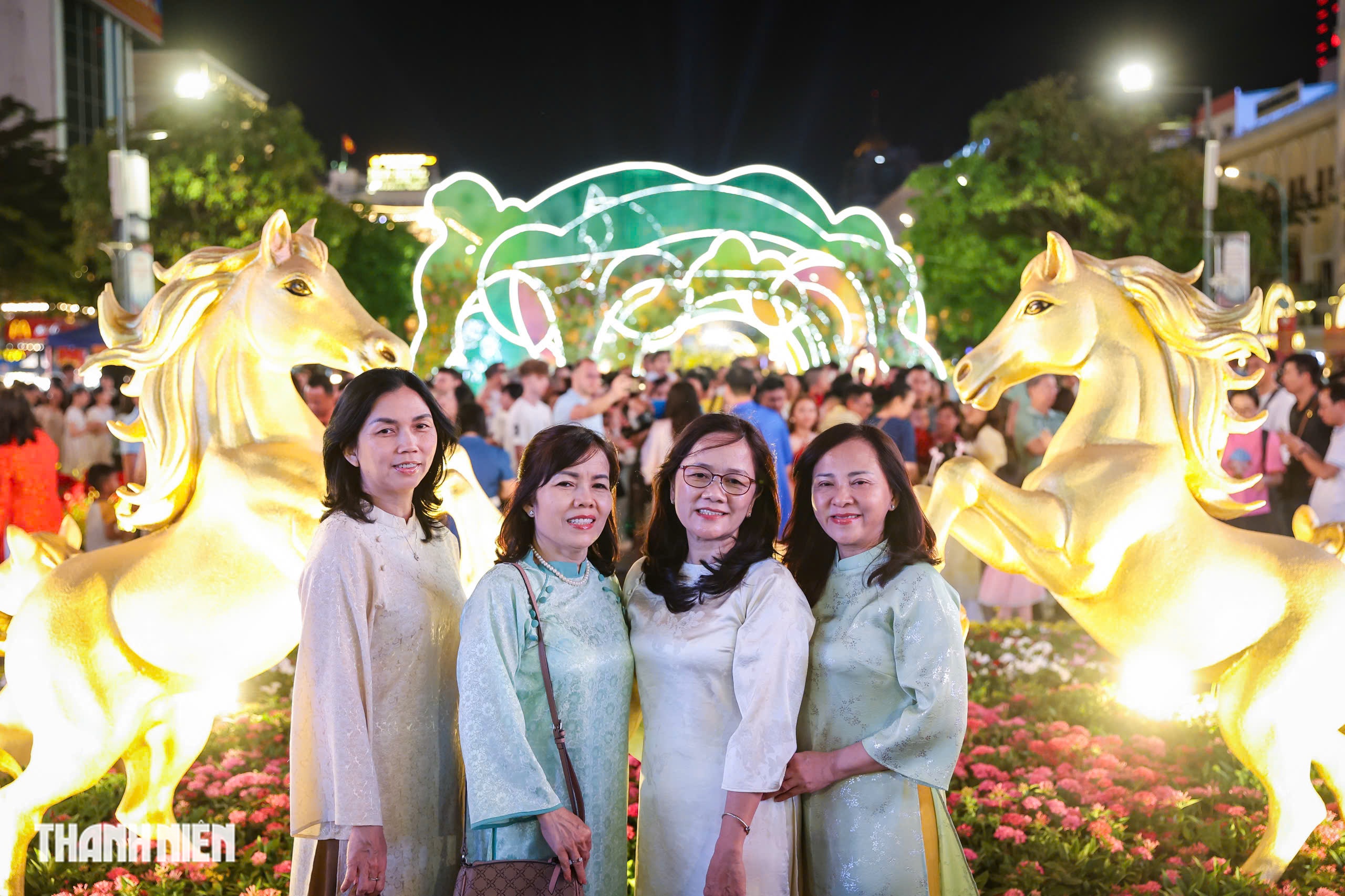 Hàng ngàn người đổ về tham quan đường hoa Nguyễn Huệ trong đêm khai mạc - Ảnh 6.