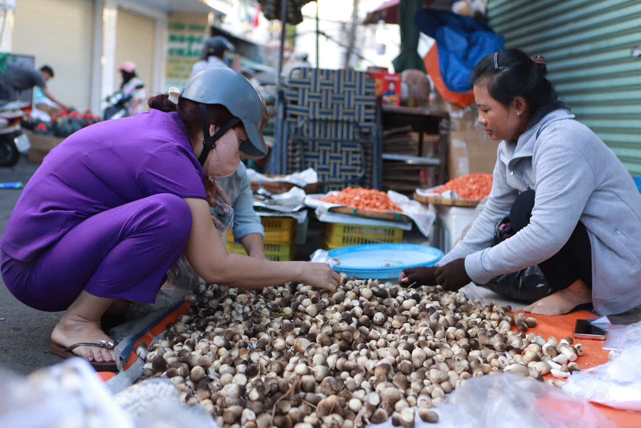 Chợ 29 tết tấp nập người mua sắm , nấm tăng giá gấp đôi - Ảnh 3. Chợ 29 tết tấp nập người mua sắm , nấm tăng giá gấp đôi - Ảnh 3.