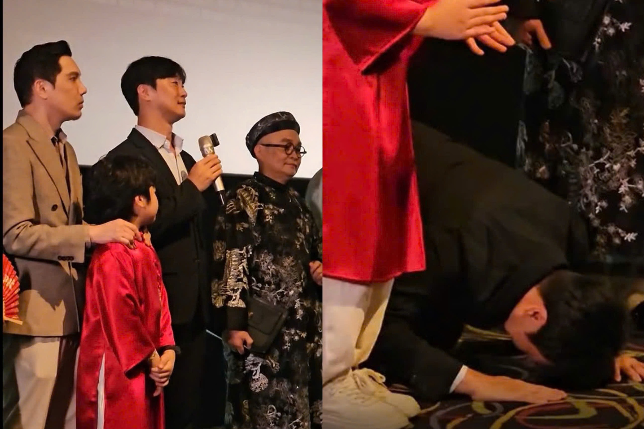 Giám đốc Lotte Entertainment Vietnam quỳ gối mong khán ủng hộ 'Mùi phở'- Ảnh 1.