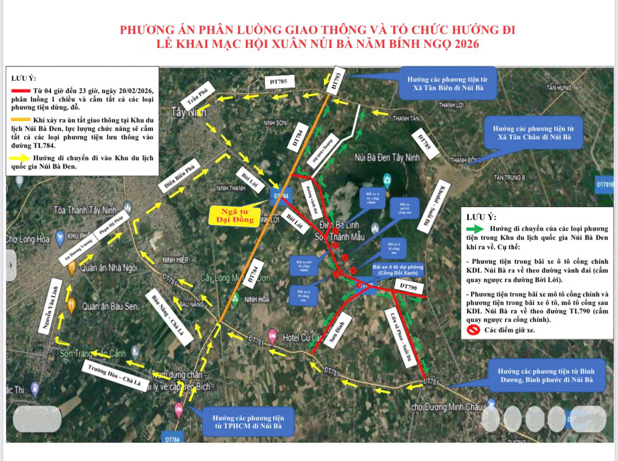 Phân luồng từ xa, đảm bảo an toàn đường lên núi Bà Đen - Ảnh 1.