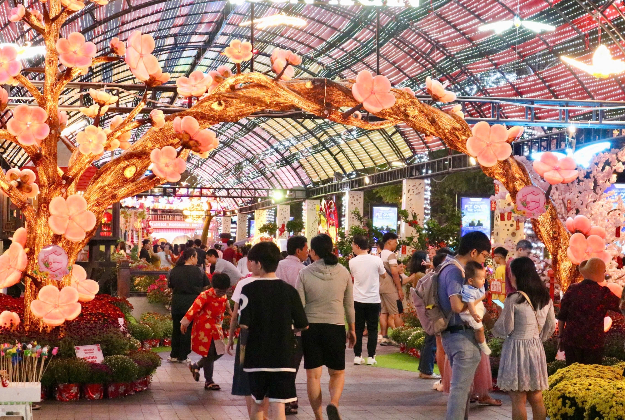 Check-in với chùa Một cột, chùa cầu Hội An tại đường hoa xuân ở TP.HCM - Ảnh 5.