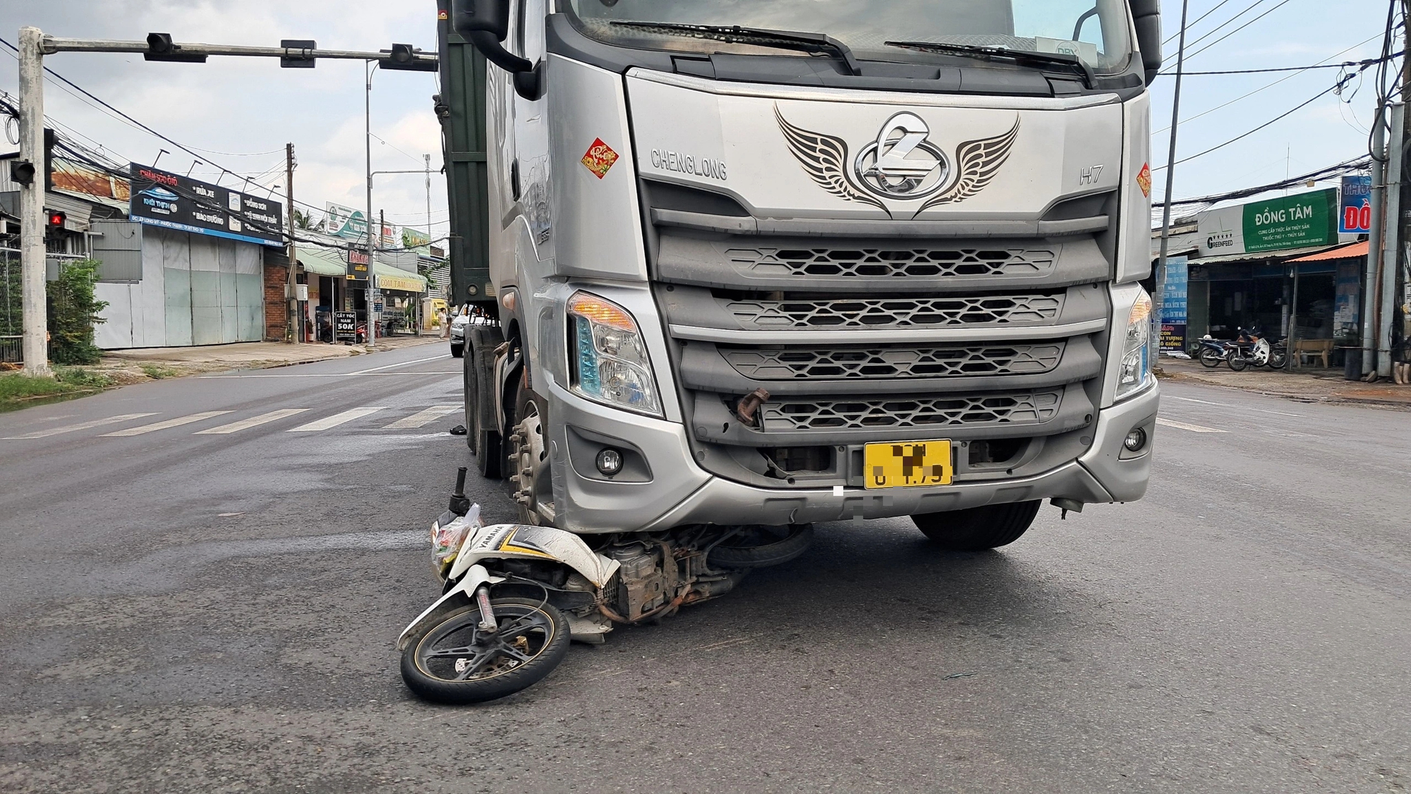 Đồng Tháp: Hai ông cháu may mắn thoát chết trong vụ tai nạn xe đầu kéo - Ảnh 1.