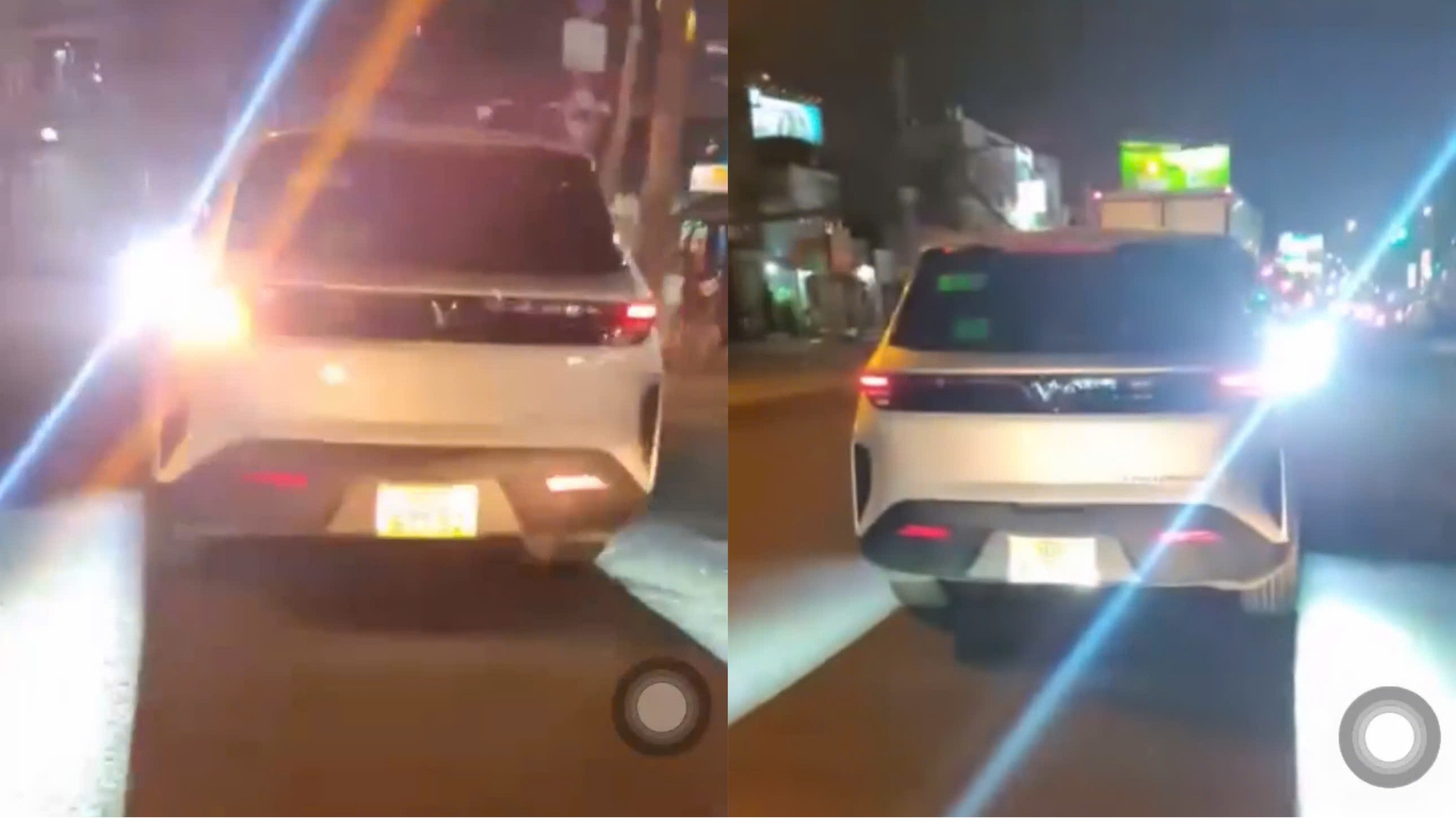 Clip ô tô gắn đèn lạ gây chói mắt xe phía sau, CSGT TP.HCM xử phạt - Ảnh 1.