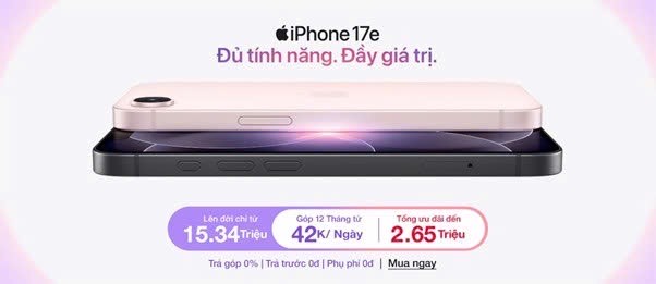 iPhone 17e mở b&aacute;n tại Việt Nam, gi&aacute; từ 17,9 triệu đồng - Ảnh 1.