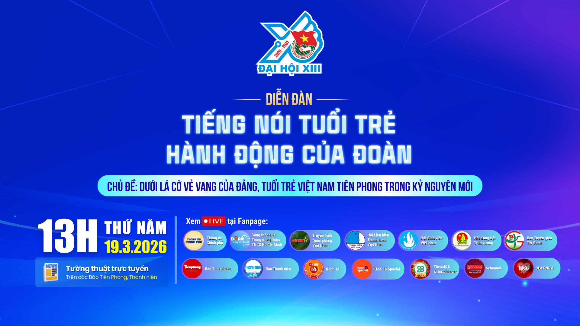 Diễn đ&agrave;n "Tiếng n&oacute;i Tuổi trẻ - H&agrave;nh động của Đo&agrave;n" 2026 - Ảnh 1.