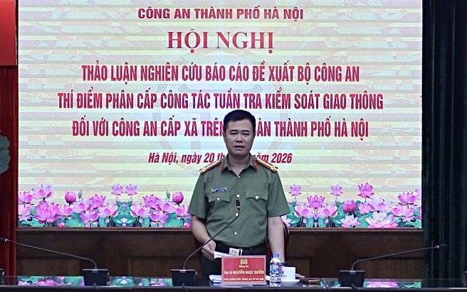 Hà Nội đề xuất thí điểm phân cấp tuần tra, kiểm soát giao thông cho công an cấp xã- Ảnh 1.