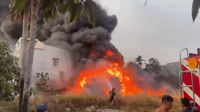 Ch&aacute;y b&atilde;i phế liệu ni l&ocirc;ng, cột kh&oacute;i đen phủ k&iacute;n khu d&acirc;n cư ở TP.HCM- Ảnh 4.