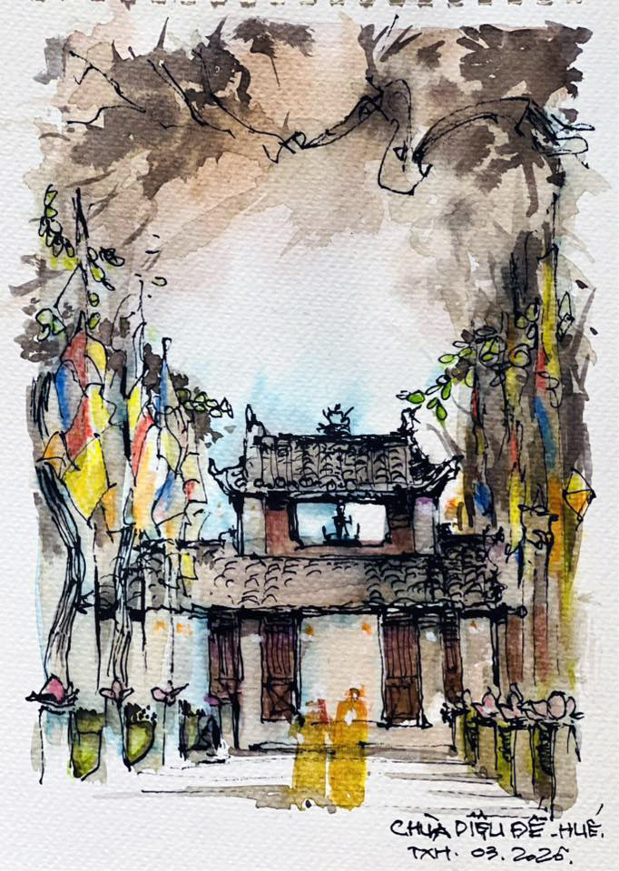 Ng&ocirc;i ch&ugrave;a c&oacute; bức tranh trần khổng lồ - Ảnh 9.