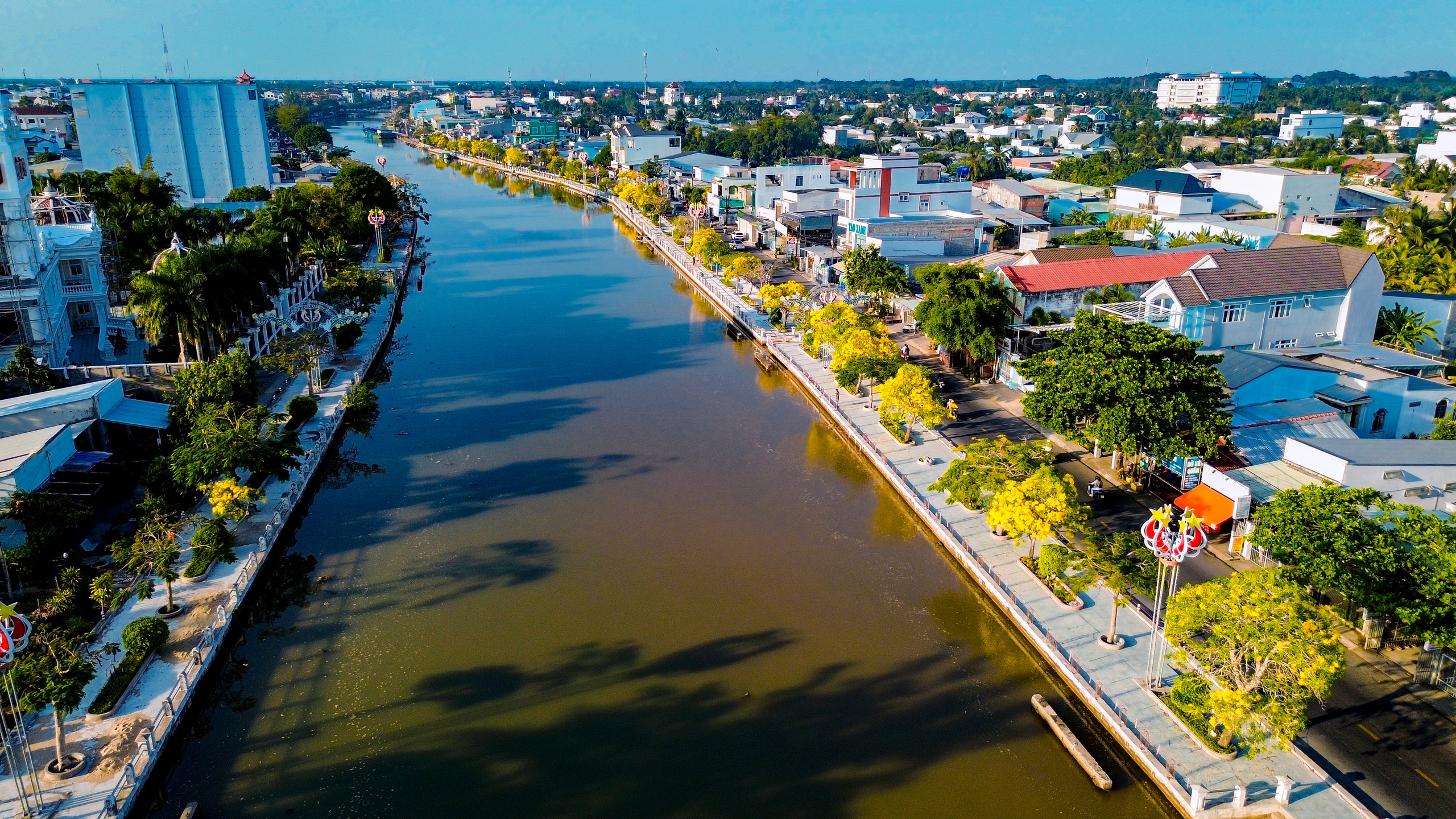 Đường hoa k&egrave;n v&agrave;ng rực rỡ b&ecirc;n d&ograve;ng Long B&igrave;nh thu h&uacute;t bạn trẻ check in - Ảnh 1.