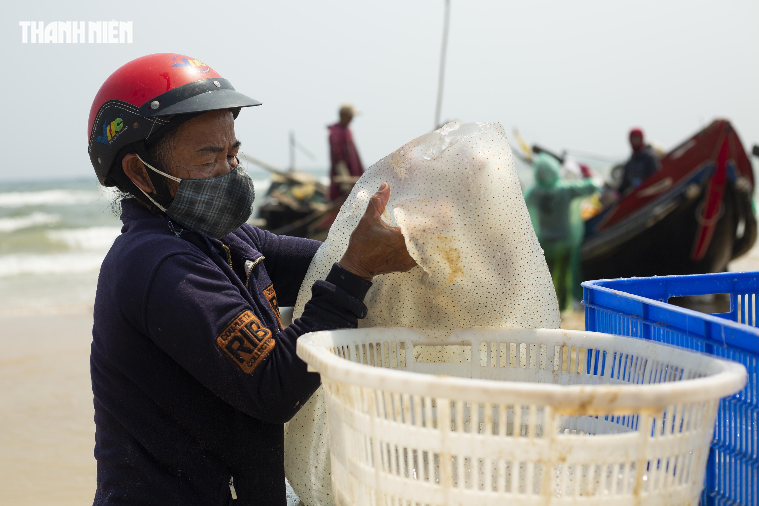 Tr&uacute;ng m&ugrave;a sứa 'lịch sử': Thuyền đầy ắp, ngư d&acirc;n kiếm tiền triệu mỗi ng&agrave;y - Ảnh 4.