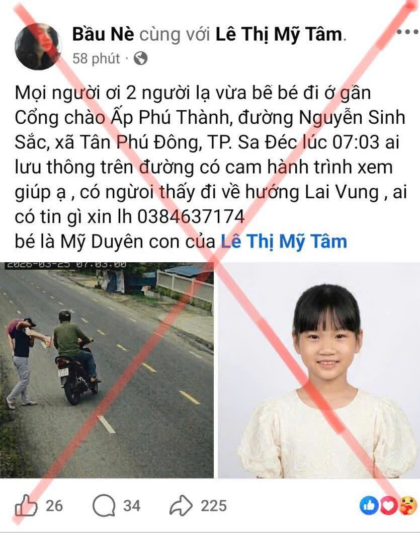 Bác bỏ tin đồn bắt cóc trẻ em tại Sa Đéc - Ảnh 1.