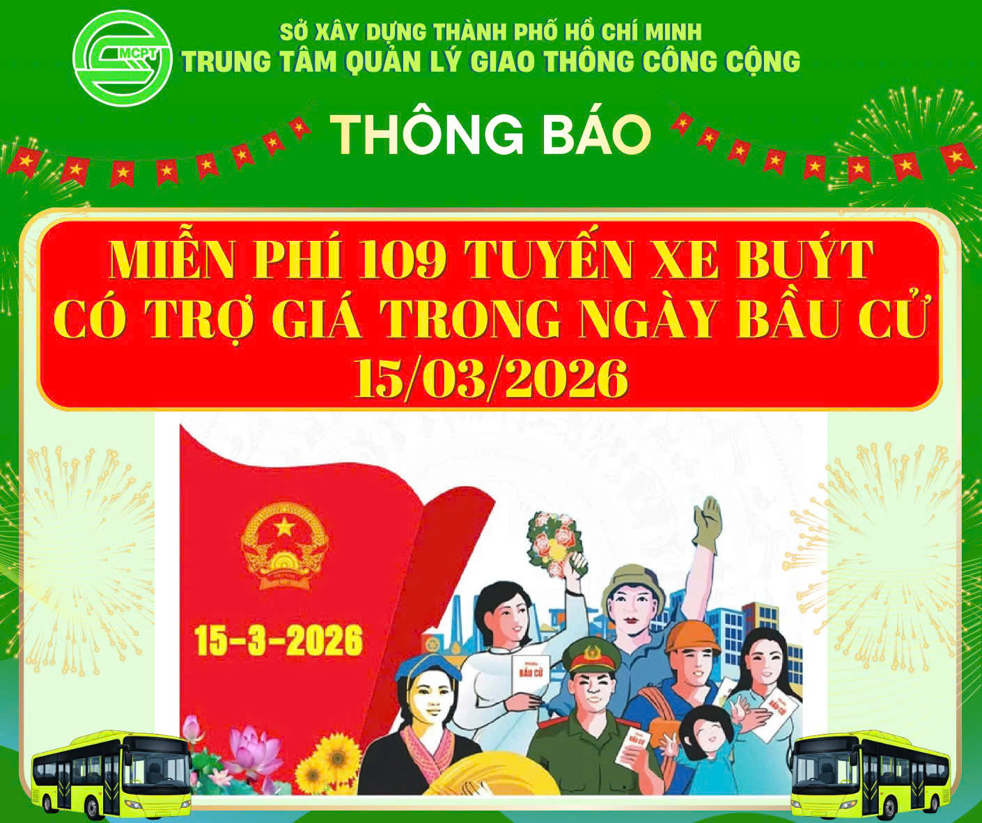 TP.HCM miễn phí xe buýt và metro đưa cử tri đi bầu cử- Ảnh 1. TP.HCM miễn phí xe buýt và metro đưa cử tri đi bầu cử- Ảnh 1.