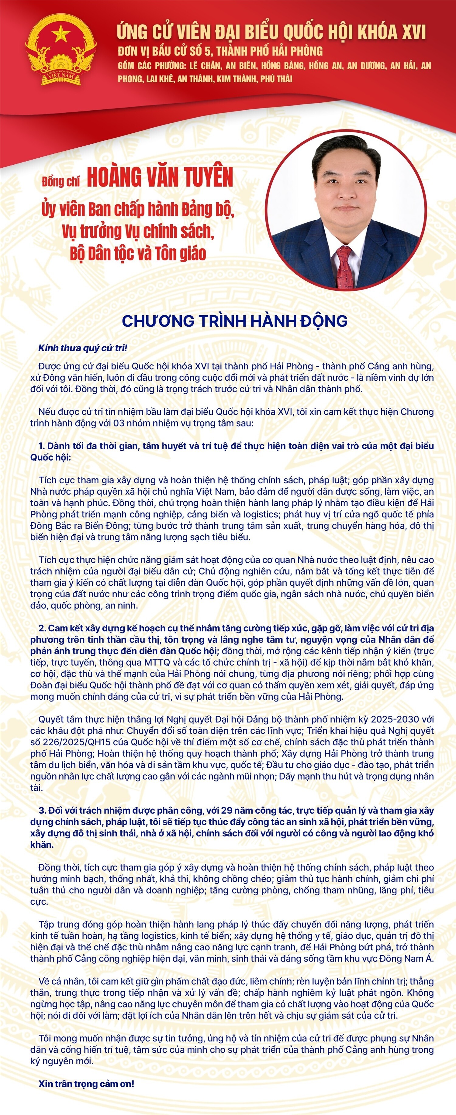 &Ocirc;ng Ho&agrave;ng Văn Tuy&ecirc;n ứng cử đại biểu Quốc hội kh&oacute;a XVI tại Hải Ph&ograve;ng- Ảnh 2.