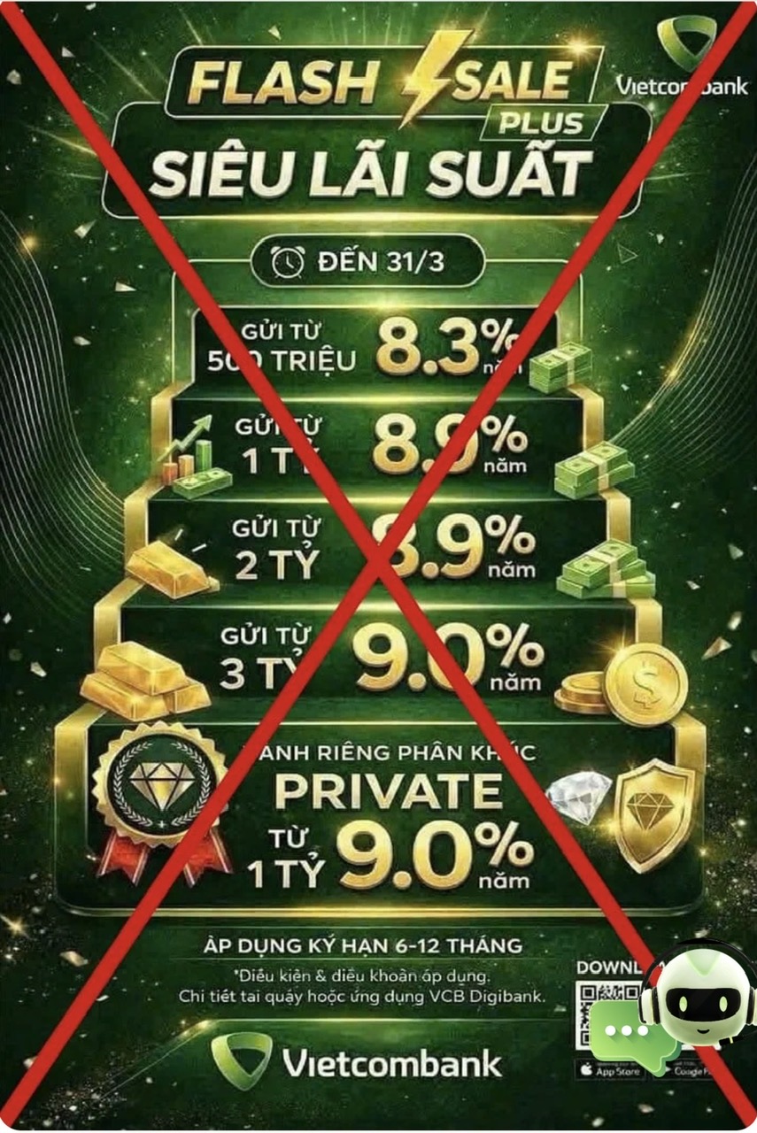 Vietcombank cảnh báo lừa đảo siêu lãi suất- Ảnh 1.