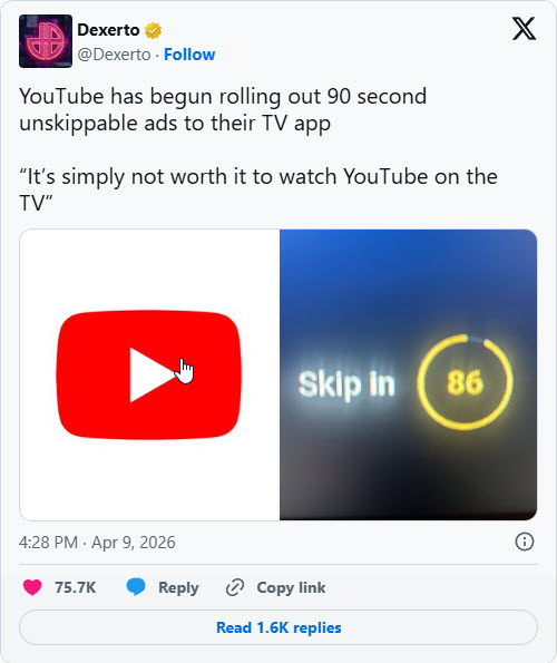 Dân mạng hoang mang vì quảng cáo 90 giây không thể bỏ qua trên YouTube - Ảnh 1.