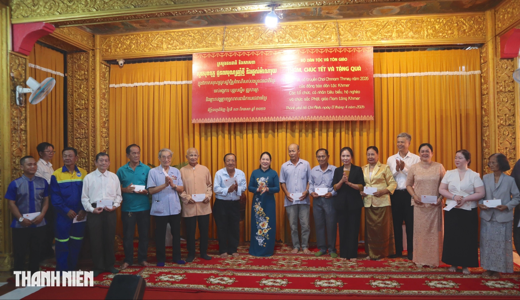 Bộ D&acirc;n tộc v&agrave; T&ocirc;n gi&aacute;o ch&uacute;c Tết Ch&ocirc;l Chnăm Thm&acirc;y tại ch&ugrave;a Candaransi 80 năm tuổi - Ảnh 6.