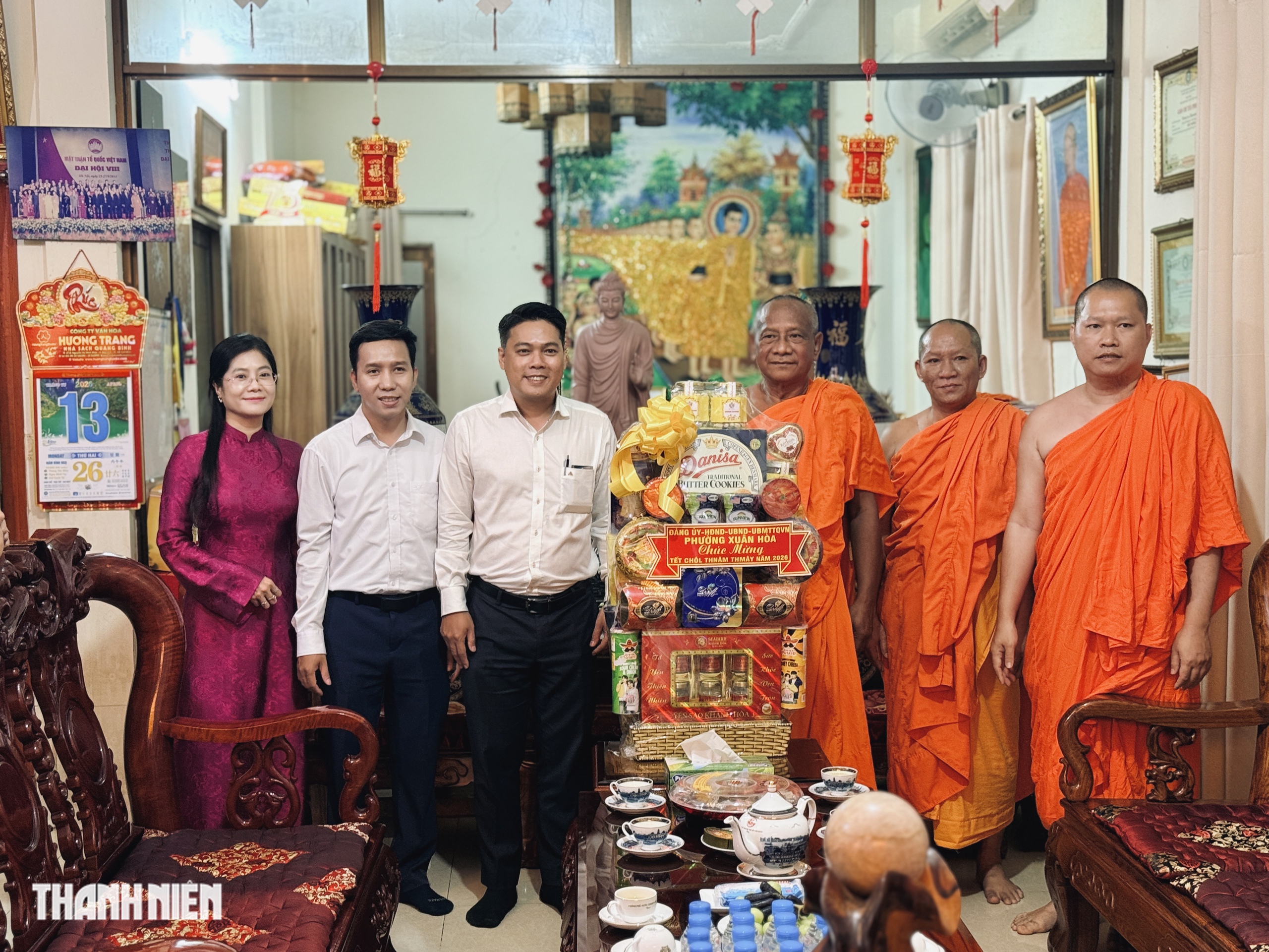 Bộ D&acirc;n tộc v&agrave; T&ocirc;n gi&aacute;o ch&uacute;c Tết Ch&ocirc;l Chnăm Thm&acirc;y tại ch&ugrave;a Candaransi 80 năm tuổi - Ảnh 4.