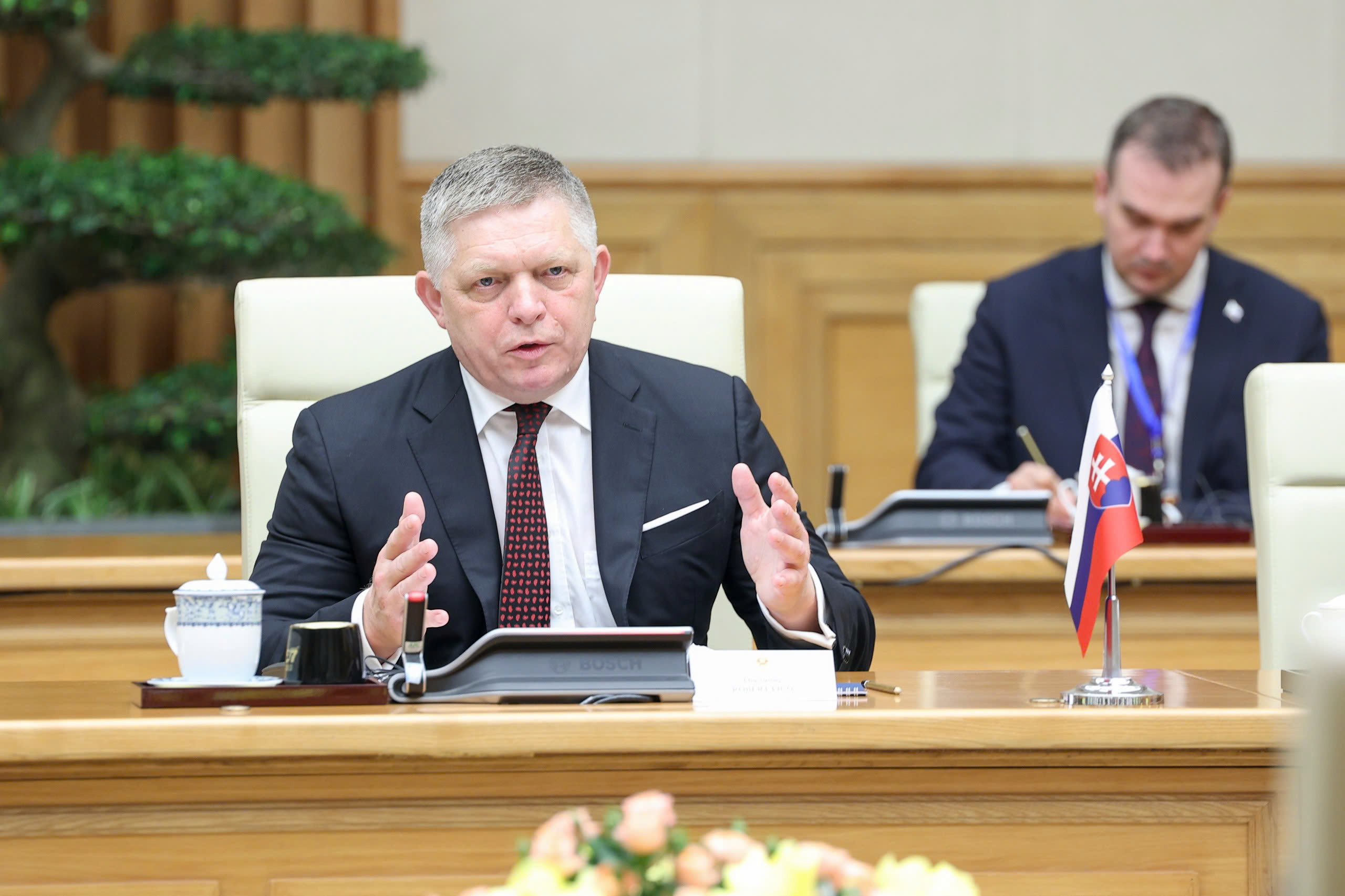 Thủ tướng L&ecirc; Minh Hưng chủ tr&igrave; lễ đ&oacute;n Thủ tướng Slovakia thăm ch&iacute;nh thức Việt Nam  - Ảnh 8.