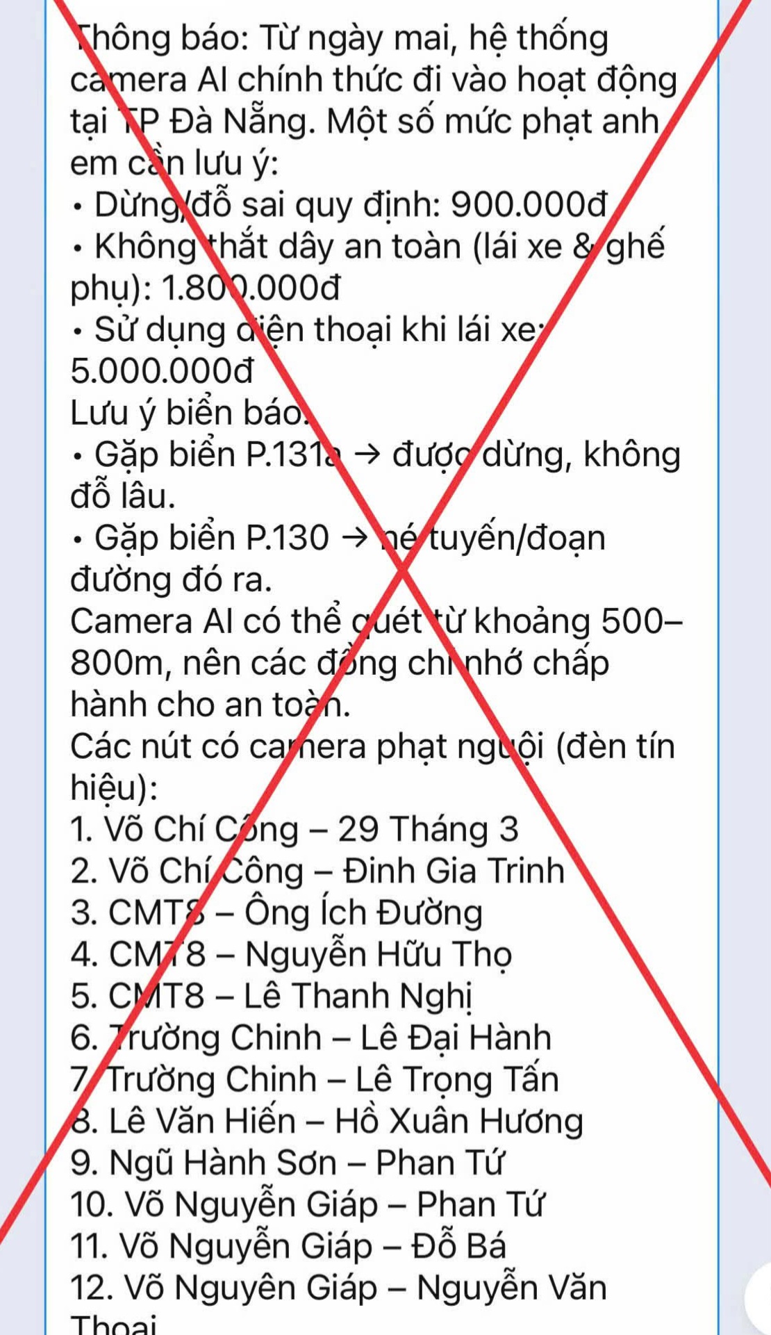 Đà Nẵng chưa áp dụng camera AI để 'phạt nguội', cảnh báo tin đồn lan trên mạng- Ảnh 2.