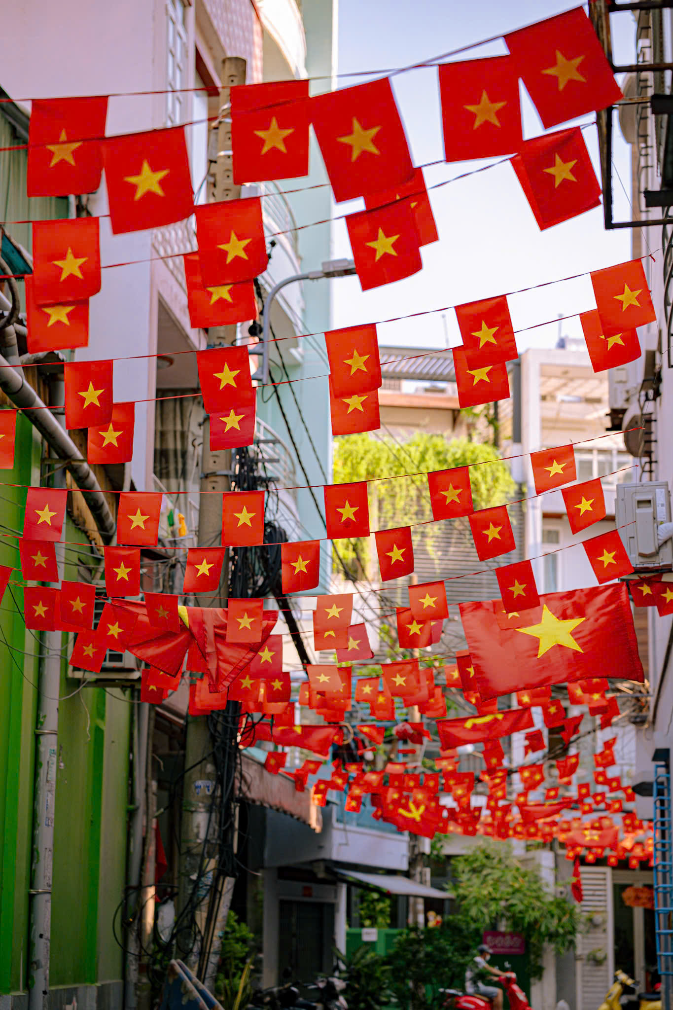 Con đường ở TP.HCM rợp sắc cờ Tổ quốc, nhìn là thấy tự hào - Ảnh 9.