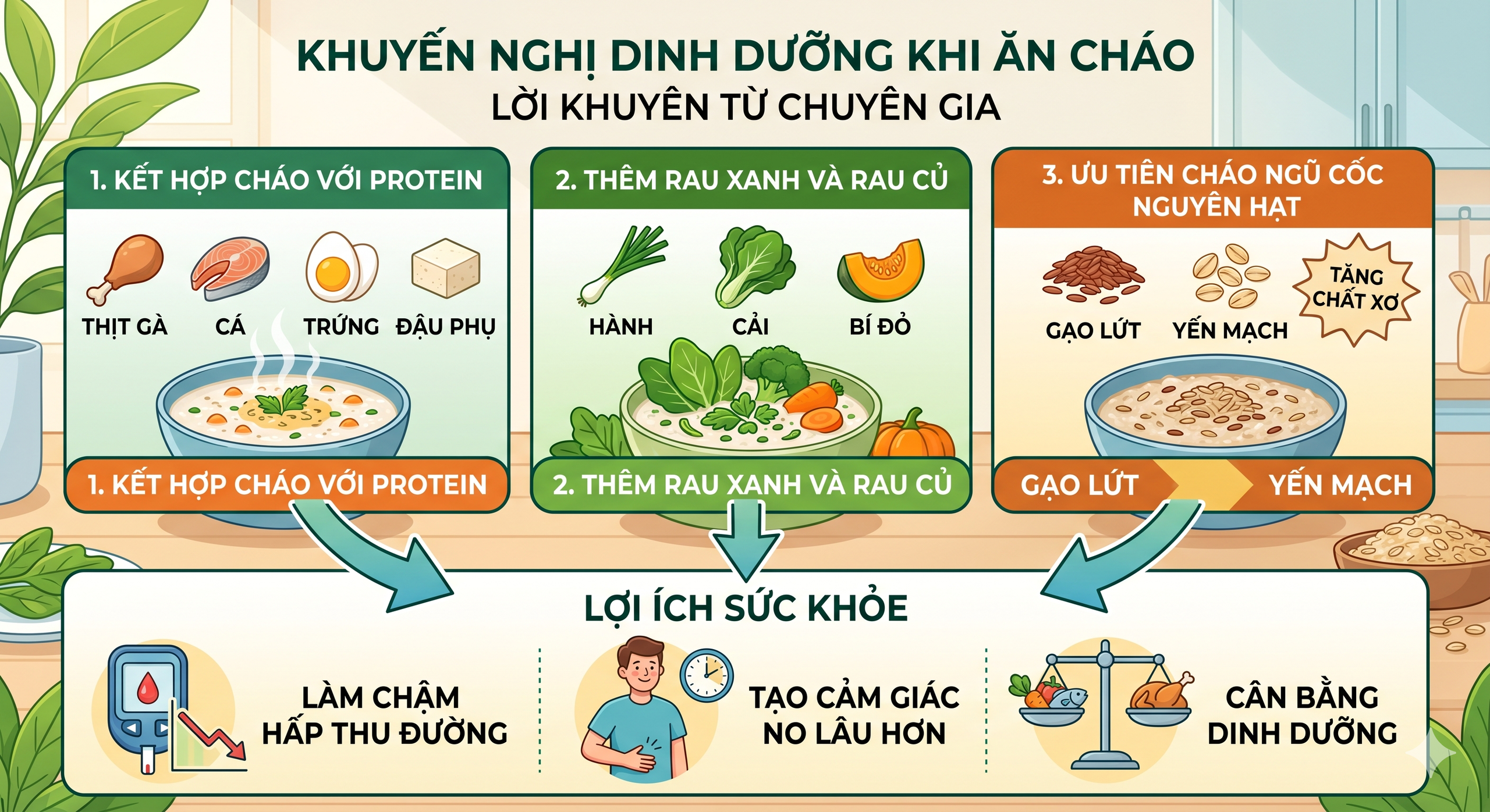 Bữa sáng với cháo: Lợi ích thật sự và điều cần tránh