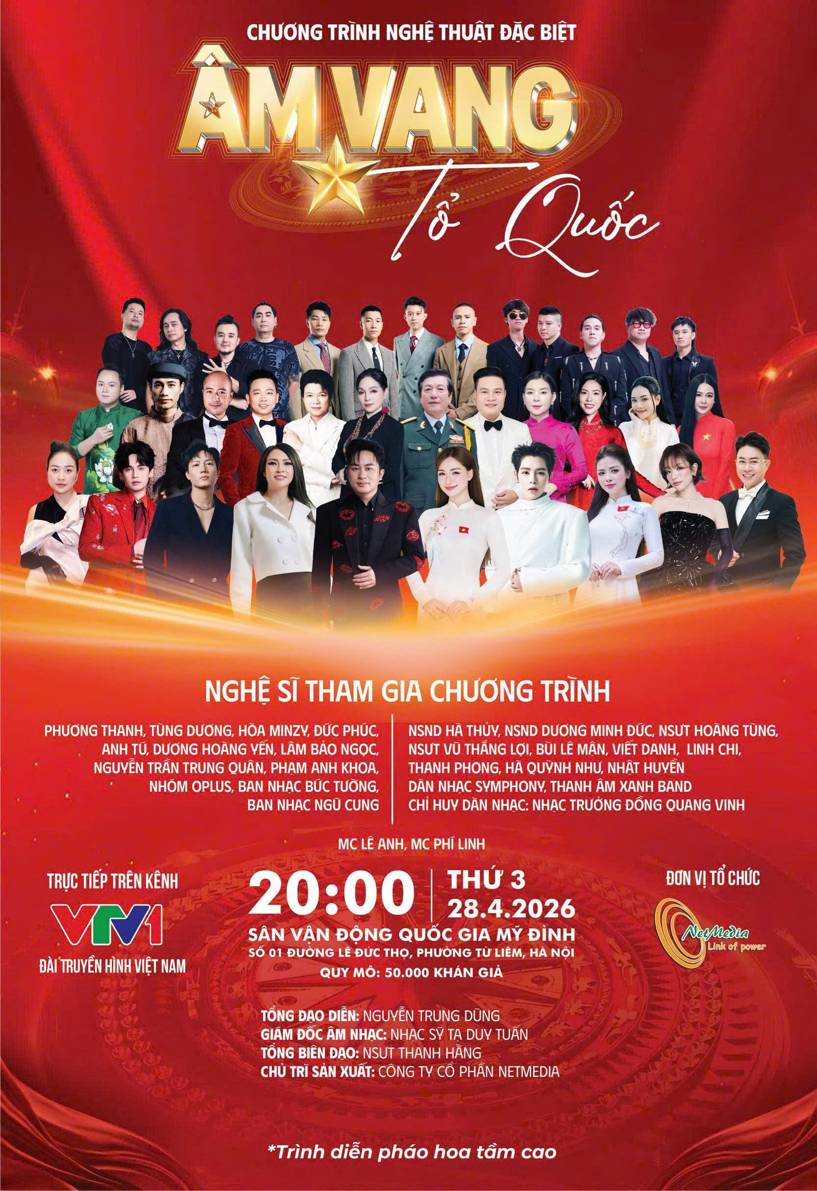 'Âm vang Tổ quốc' quy tụ hơn 2.000 nghệ sĩ, 40.000 khán giả tại Mỹ Đình - Ảnh 1.