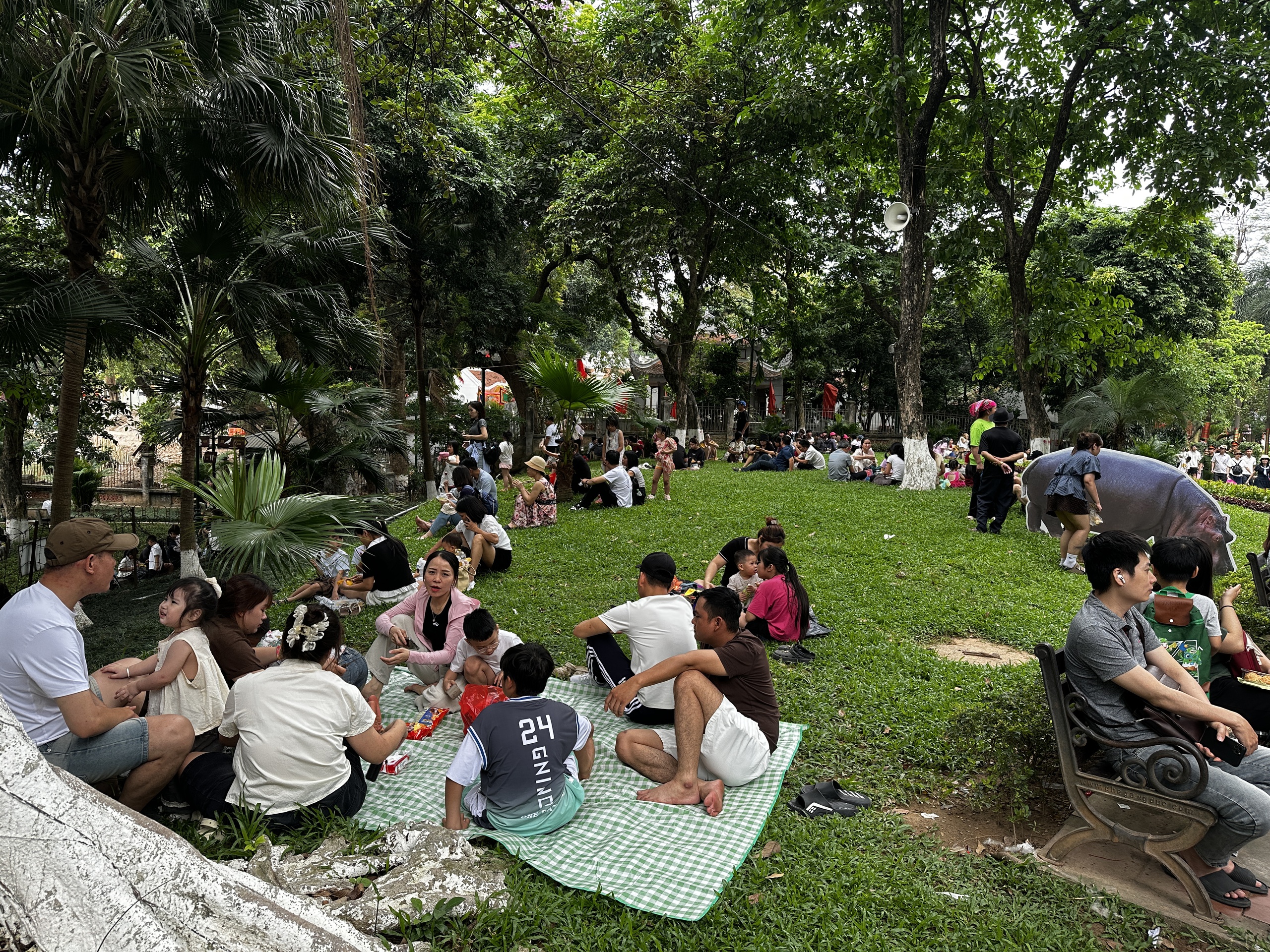Vườn th&uacute; H&agrave; Nội đ&ocirc;ng nghịt người, loa ph&aacute;t thanh li&ecirc;n tục cảnh b&aacute;o m&oacute;c t&uacute;i- Ảnh 7.