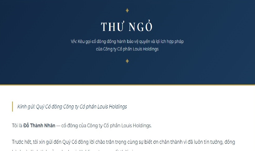 Ông Đỗ Thành Nhân xuất hiện sau bản án, yêu cầu họp 'khẩn' cổ đông Louis Holdings - Ảnh 1.