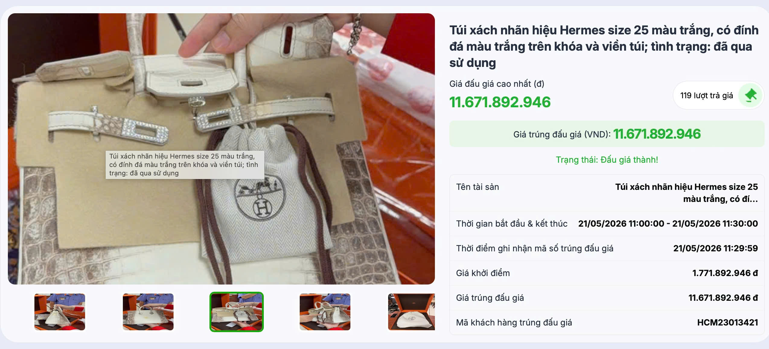 Đấu giá thành 2 túi HERMES của bà Trương Mỹ Lan - Ảnh 2.