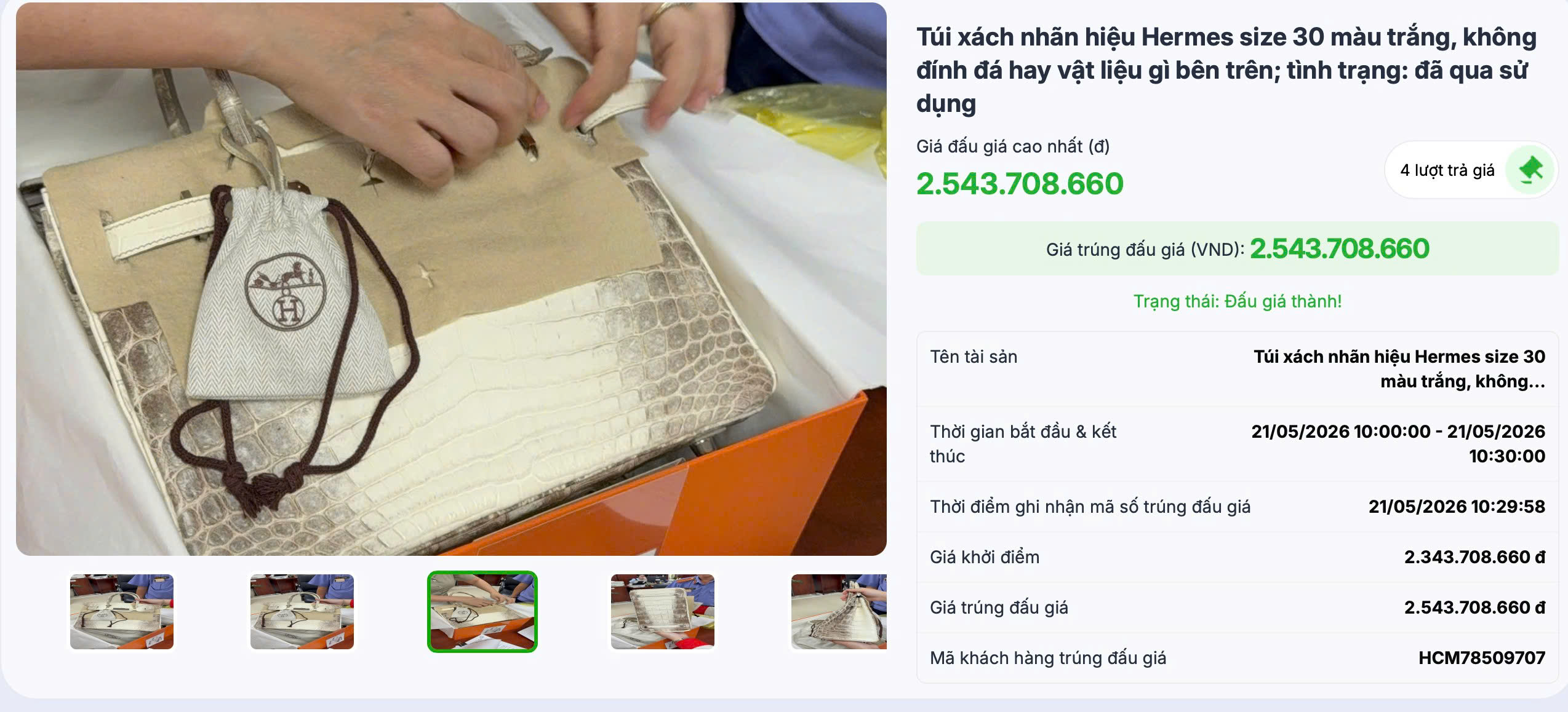 Đấu giá thành 2 túi HERMES của bà Trương Mỹ Lan - Ảnh 1.