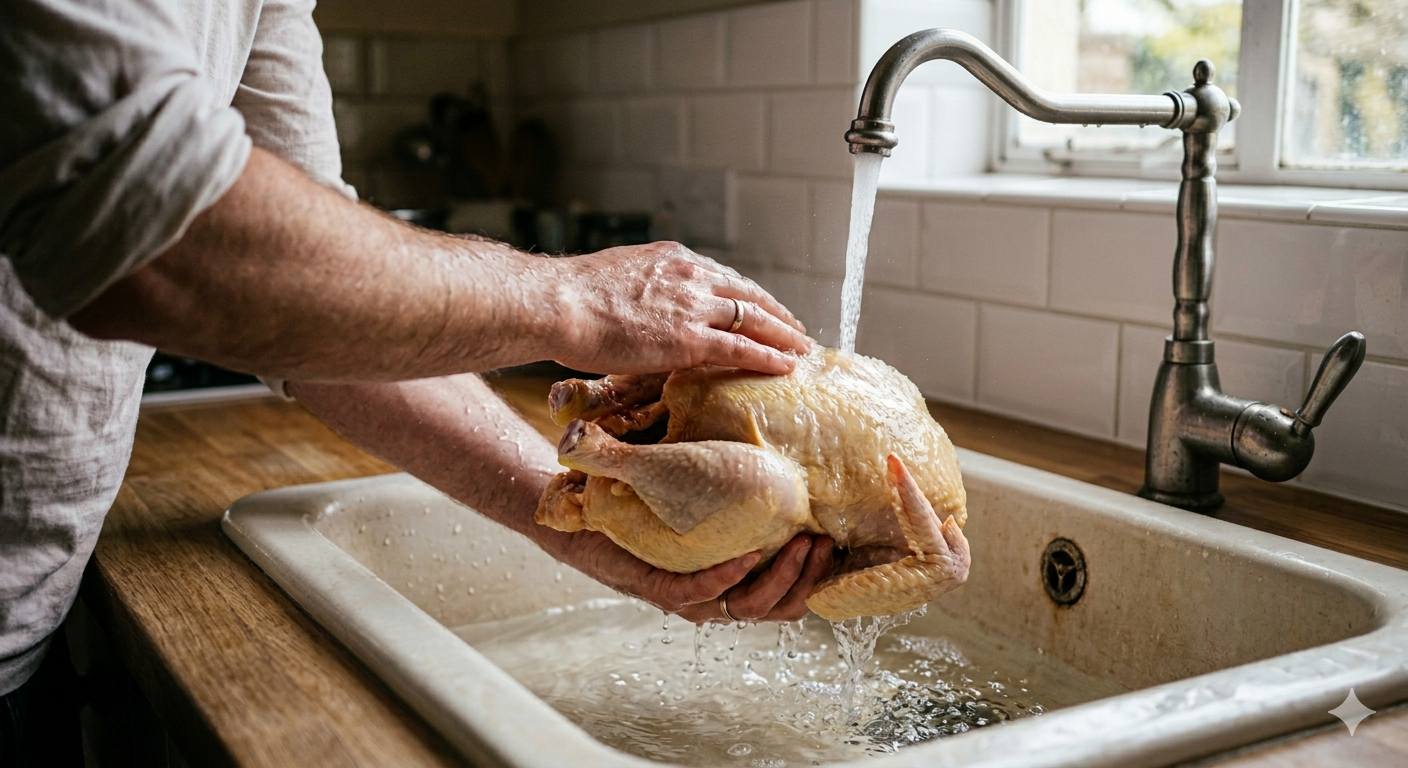 Bác sĩ chỉ cách xử lý thịt gà an toàn, tránh nhiễm khuẩn 10 Bác sĩ cảnh báo rửa gà sống dưới vòi nước trước khi nấu coi chừng ngộ độc - Ảnh 1.