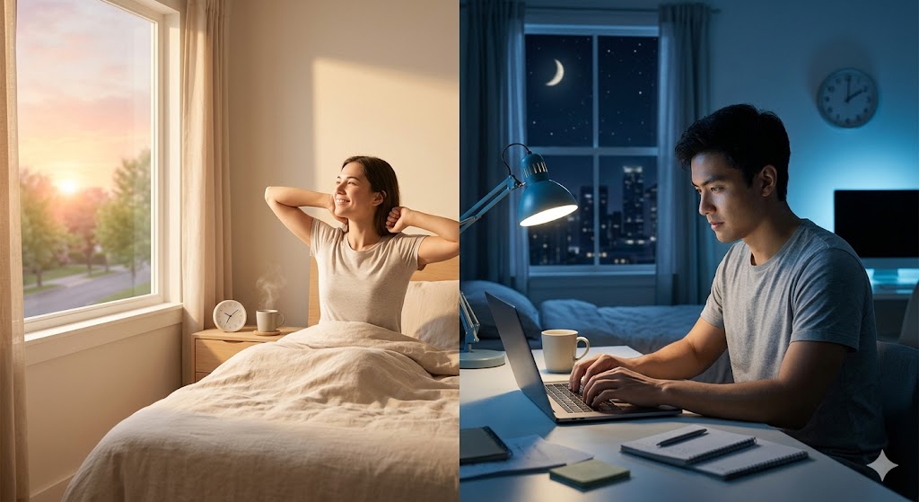 Không phải dậy sớm hay thức khuya, điều này mới quyết định sức khỏe 10 Người dậy sớm hay thức khuya tốt hơn: Khoa học nói gì về điều này? - Ảnh 1.