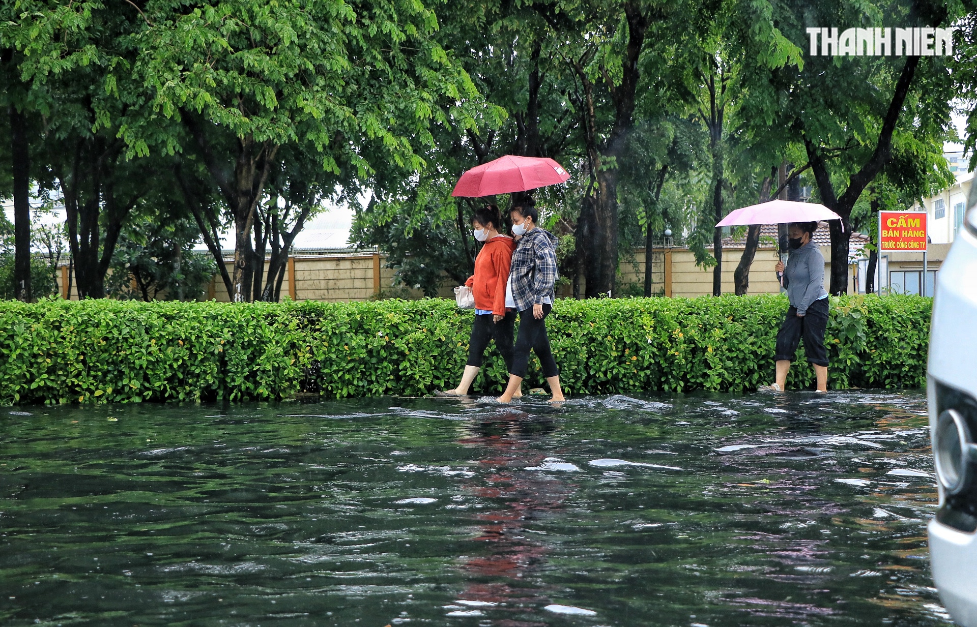 Giữa trưa nay TP.HCM có mưa lớn: Đường ngập thành 'biển nước' đen, nhiều xe chết máy - Ảnh 6.