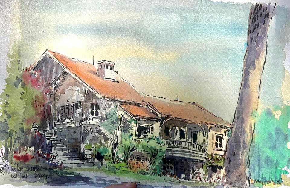Biệt thự số 22 là công trình quan trọng bậc nhất, dành cho Thống đốc Nam Kỳ giai đoạn 1930 là Jean-Félix Krautheimer với biểu tượng JF đắp nổi trên ống khói - ký họa của KTS Phan Đình Trung