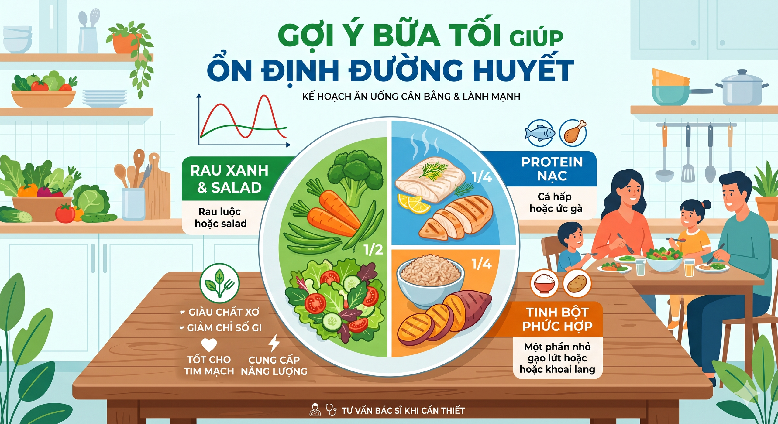 Tối ăn gì để giữ đường huyết ổn định suốt đêm?  - Ảnh 2.