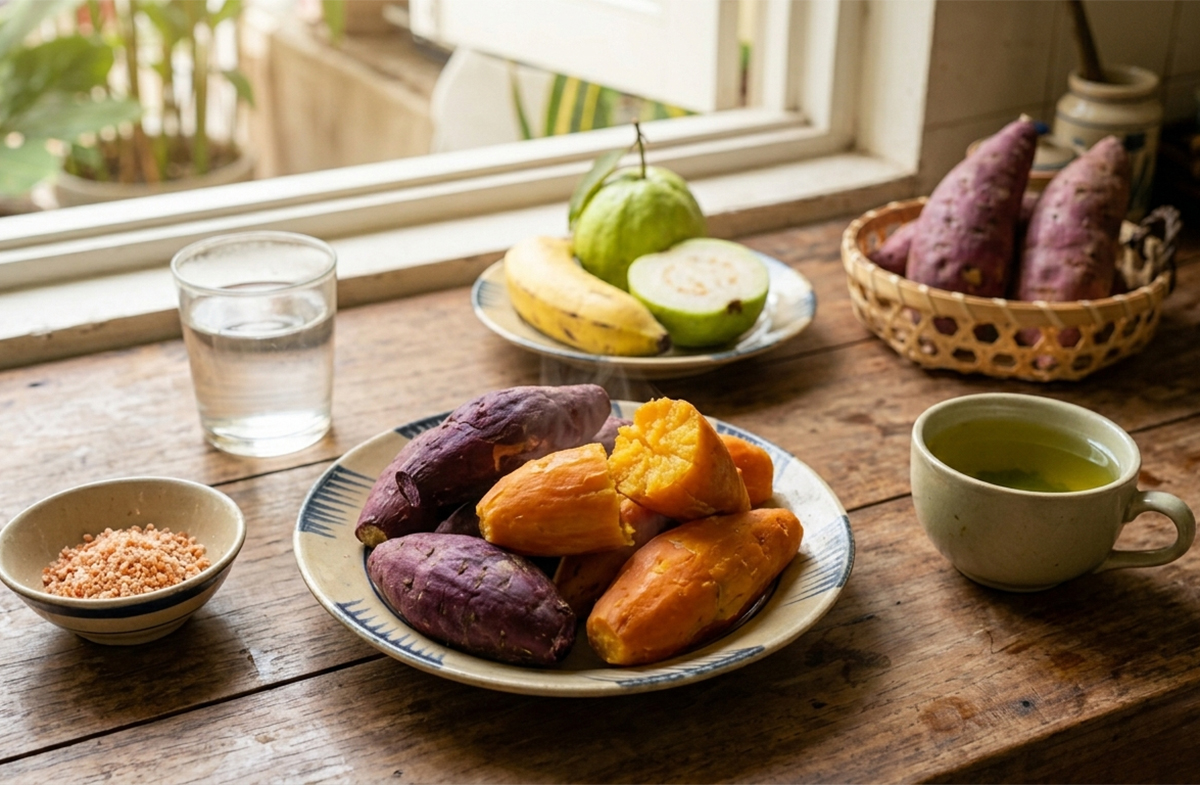 Bữa sáng với khoai lang: Món quen thuộc, lợi ích bất ngờ - Ảnh 1.