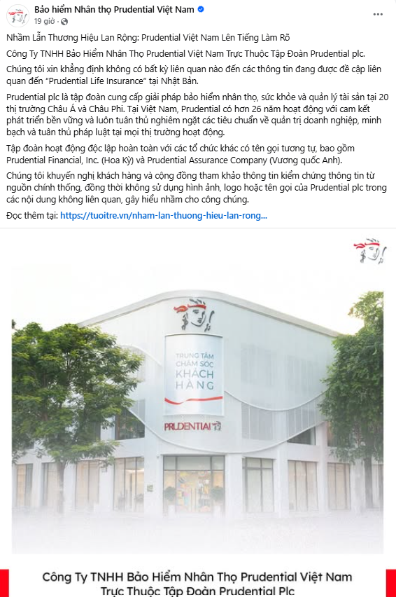 Prudential Việt Nam khẳng định kh&ocirc;ng li&ecirc;n quan đến vụ việc 'Prudential Life Insurance' tại Nhật Bản - Ảnh 1.