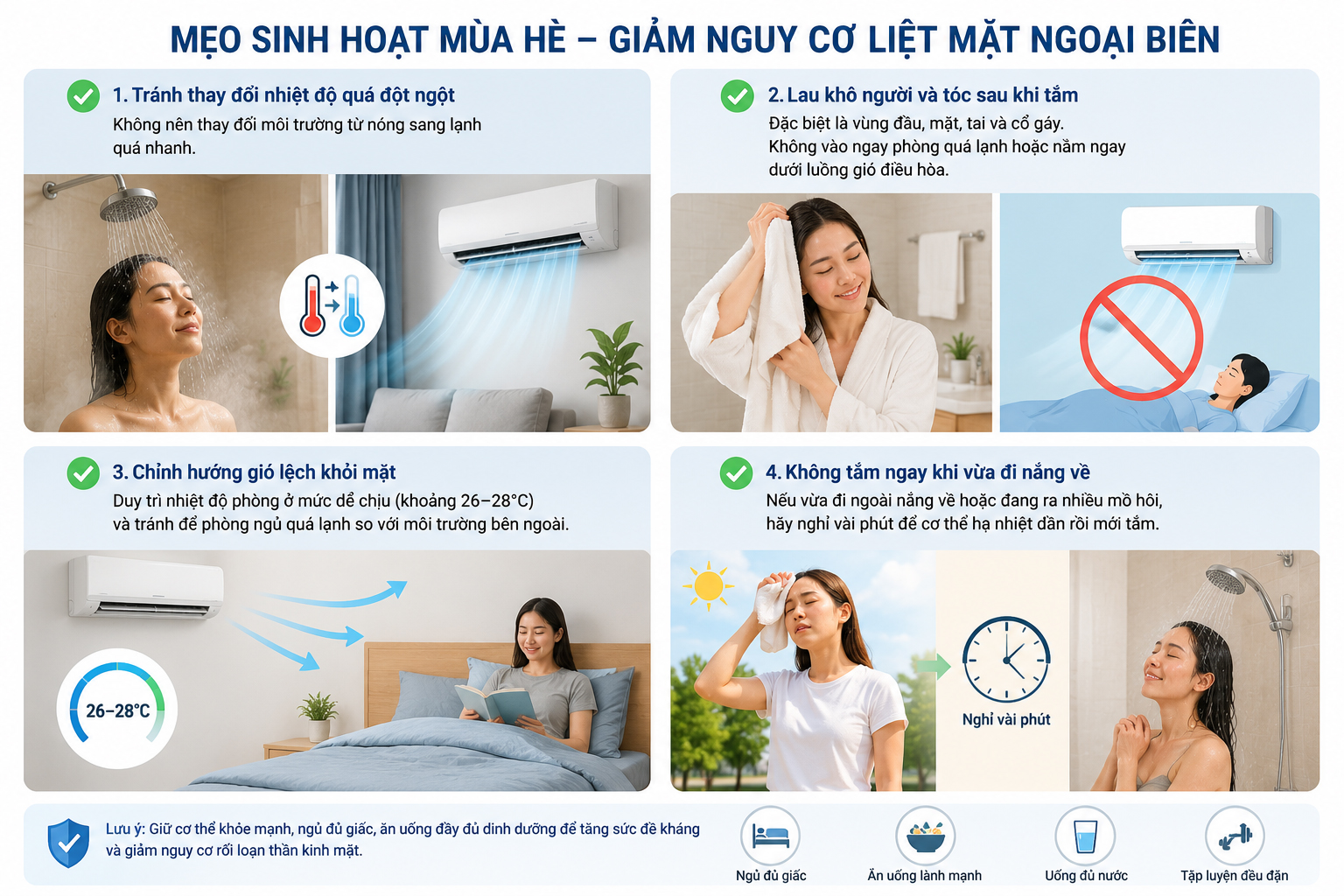 Tắm nước nóng rồi vào phòng lạnh có gây liệt mặt? Bác sĩ cảnh báo nguy cơ - Ảnh 2.