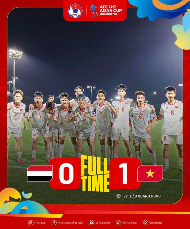 U.17 Việt Nam thắng Yemen nhờ b&agrave;n thắng qu&yacute; hơn v&agrave;ng của Đ&agrave;o Quang Hưng: Gặp U.17 H&agrave;n Quốc ng&agrave;y n&agrave;o?- Ảnh 1.