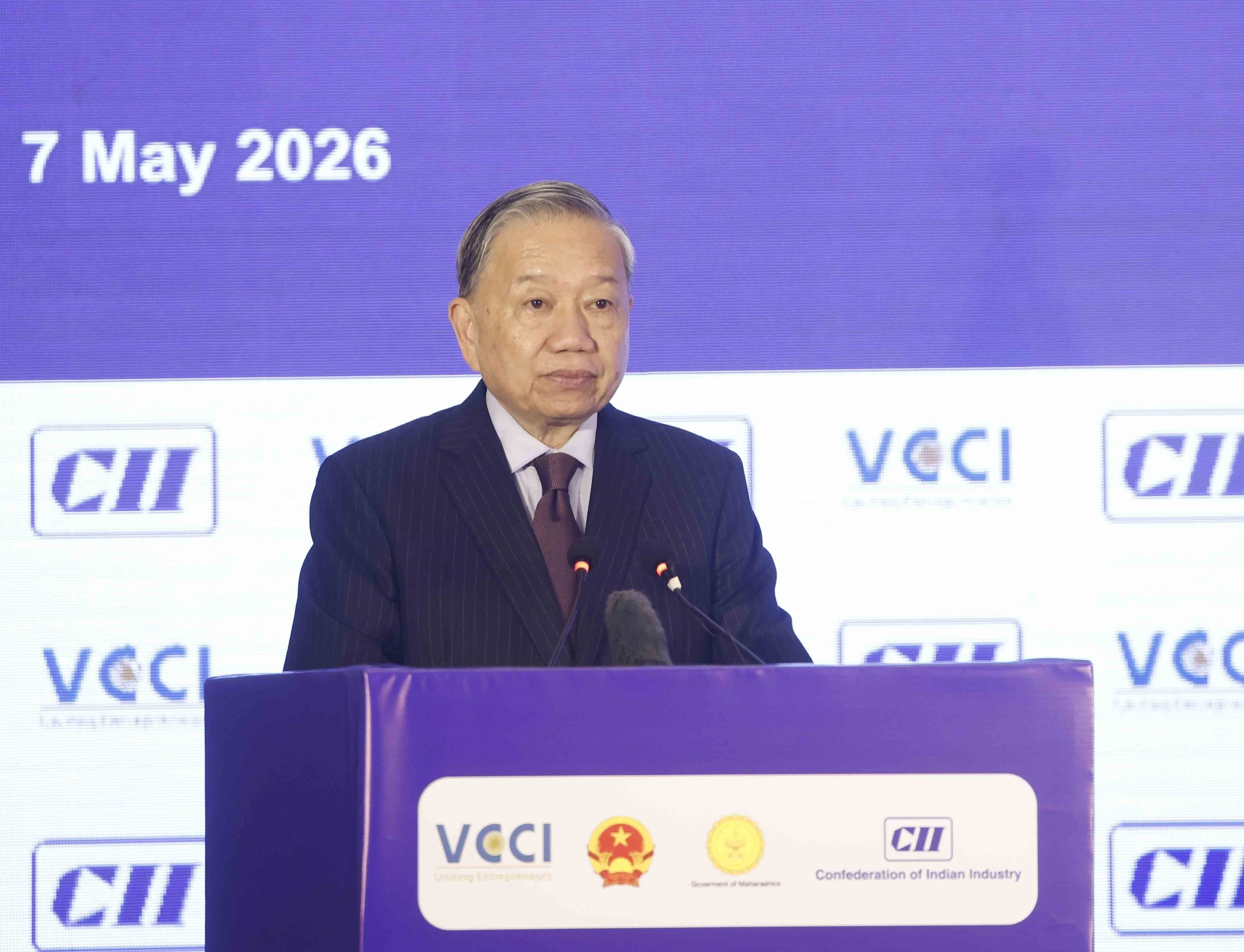 Tổng B&iacute; thư, Chủ tịch nước T&ocirc; L&acirc;m dự Diễn đ&agrave;n doanh nghiệp Việt Nam- Ấn Độ - Ảnh 1.