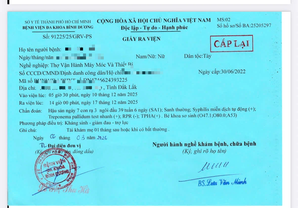 Trẻ sơ sinh bị chẩn đoán giang mai bẩm sinh, bệnh viện nhận sai - Ảnh 2.