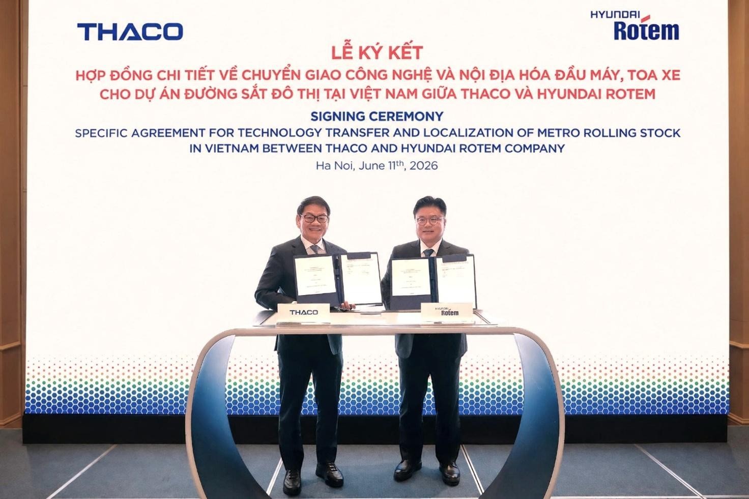 THACO và Hyundai Rotem thúc đẩy nội địa hóa sản xuất đầu máy toa xe metro tại Việt Nam- Ảnh 1. THACO và Hyundai Rotem thúc đẩy nội địa hóa sản xuất đầu máy toa xe metro tại Việt Nam- Ảnh 1.